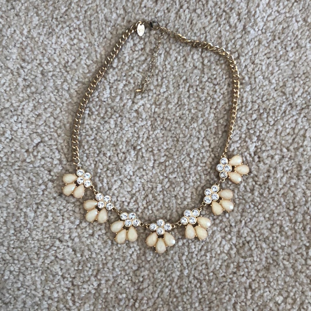 Blush and Rhinestone Statement Necklace
